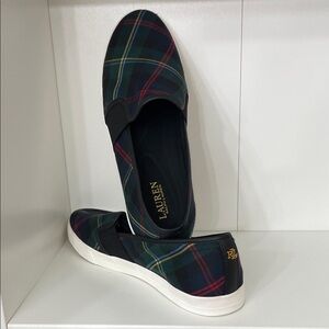 Lauren Ralph Lauren Plaid Slip-On Shoes - Black, Blue, Red, Green